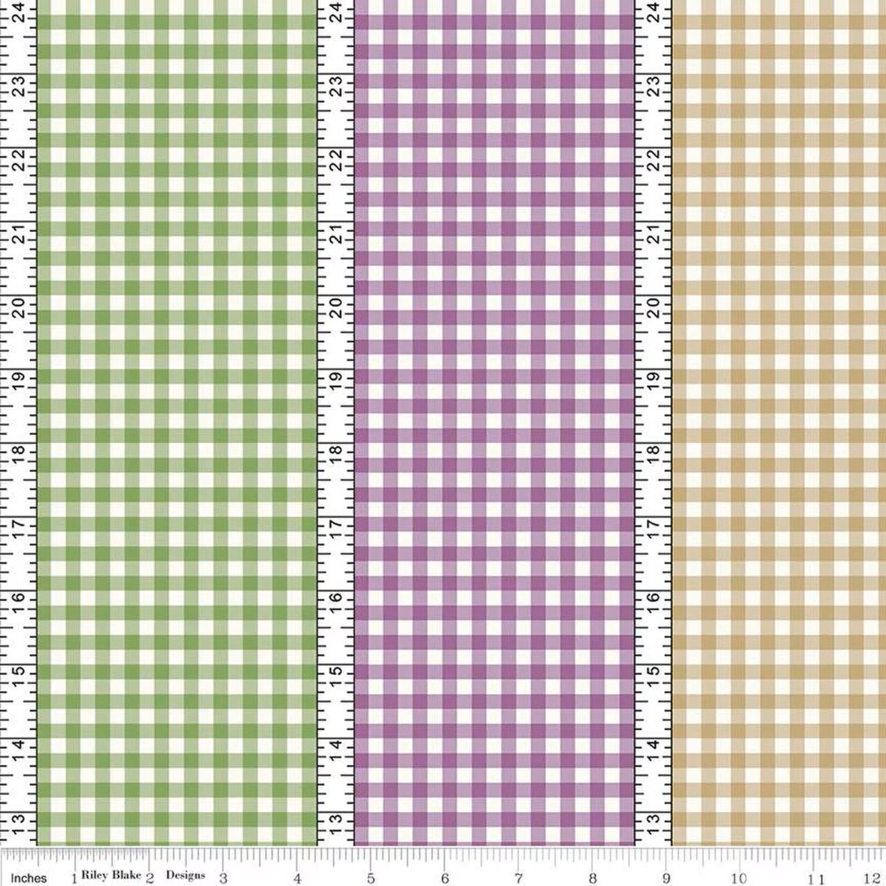 Fabric Riley Blake Multi Gingham Stripes Simple Pleasures by the Quarter Yard C16658-MULTI